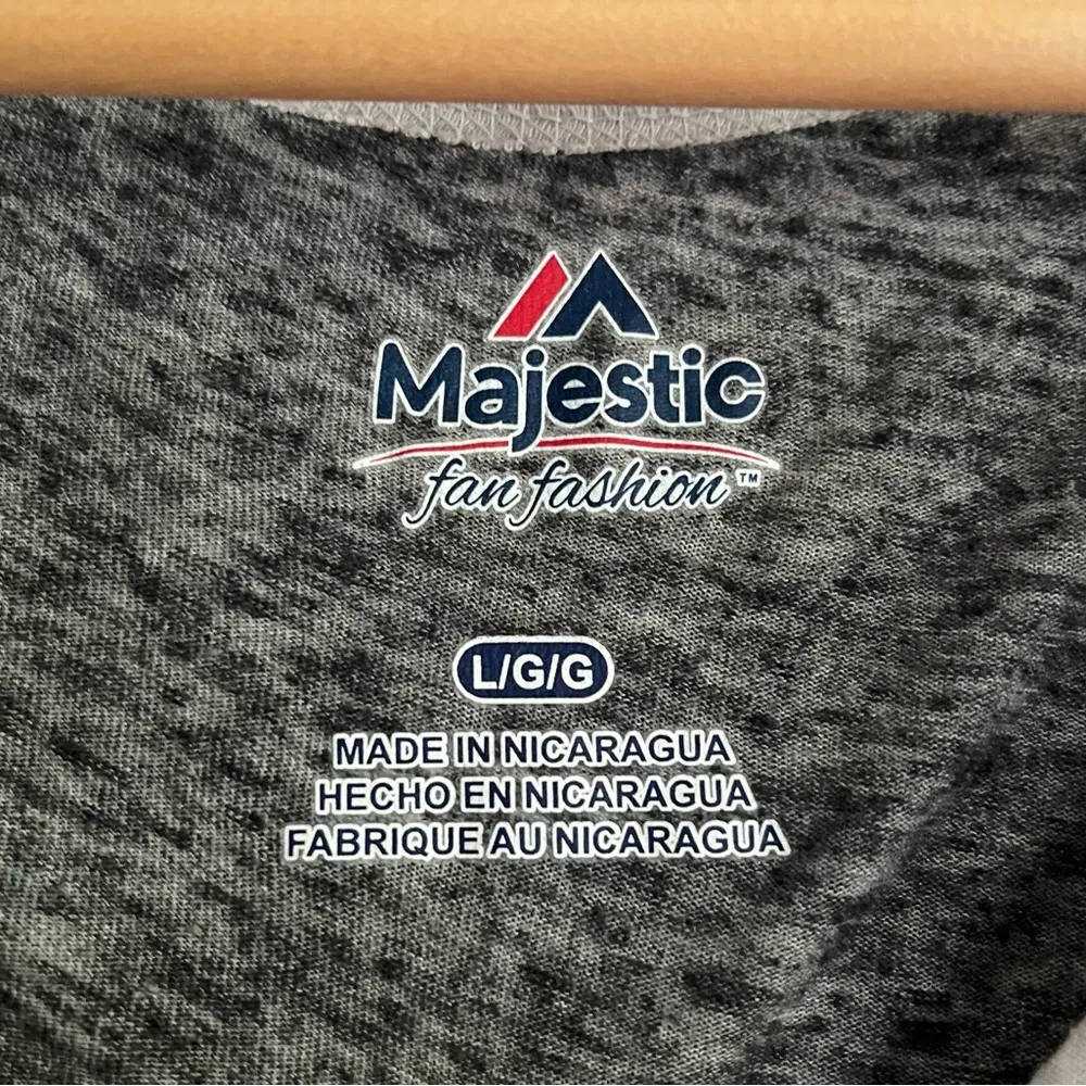 Majestic Minnesota Vikings “Show Your Horns” raglan sleeve ringer tee size large - Image 4