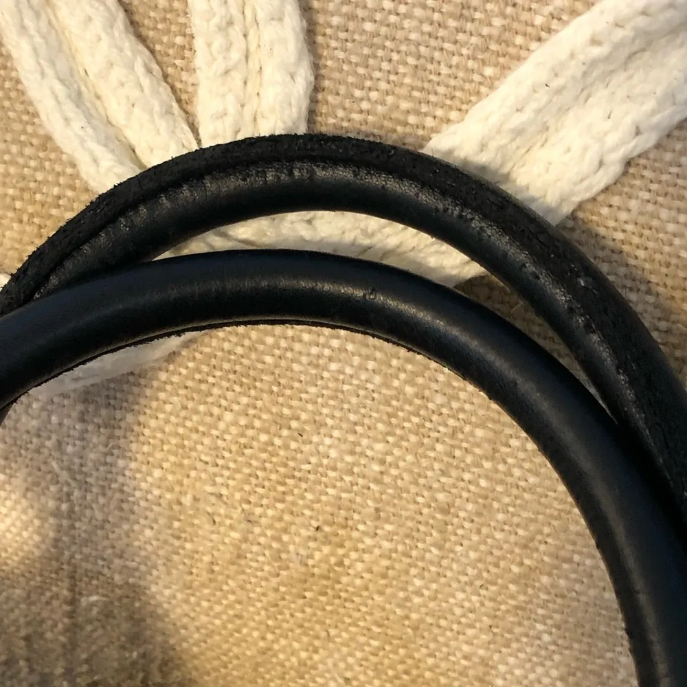 Emma Fox Large Tan/Black Leather Gold accent Purse - Image 6