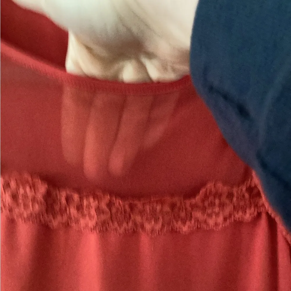 SHEIN Red Relaxed Blouse with Bib Collar - Image 3