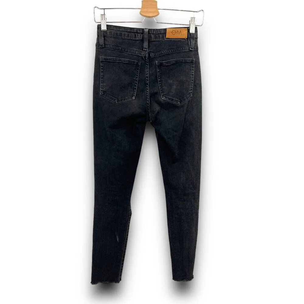 Objects Without Meaning 26x28 Short Distress Black Skinny Ankle Jeans High Rise Size 26 - Image 3