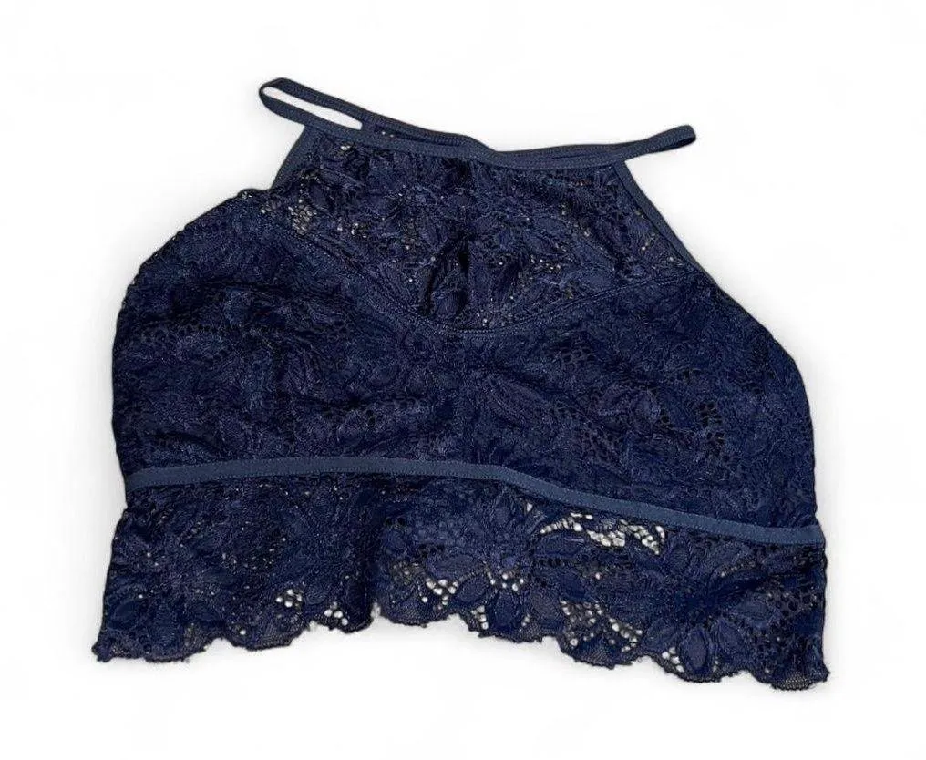 Navy blue Stretchy lace Zenana Bralette size Medium - Image 1