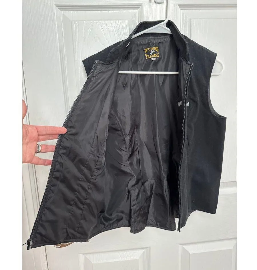 Wyoming traders The Lonesome Ranch black cotton zip pocket vest small - Image 13