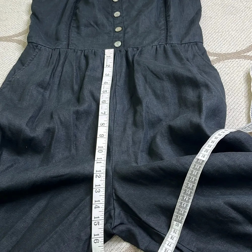 Madewell Black Sleeveless Wide-Leg Jumpsuit in 100% Linen, size 12 - Image 7