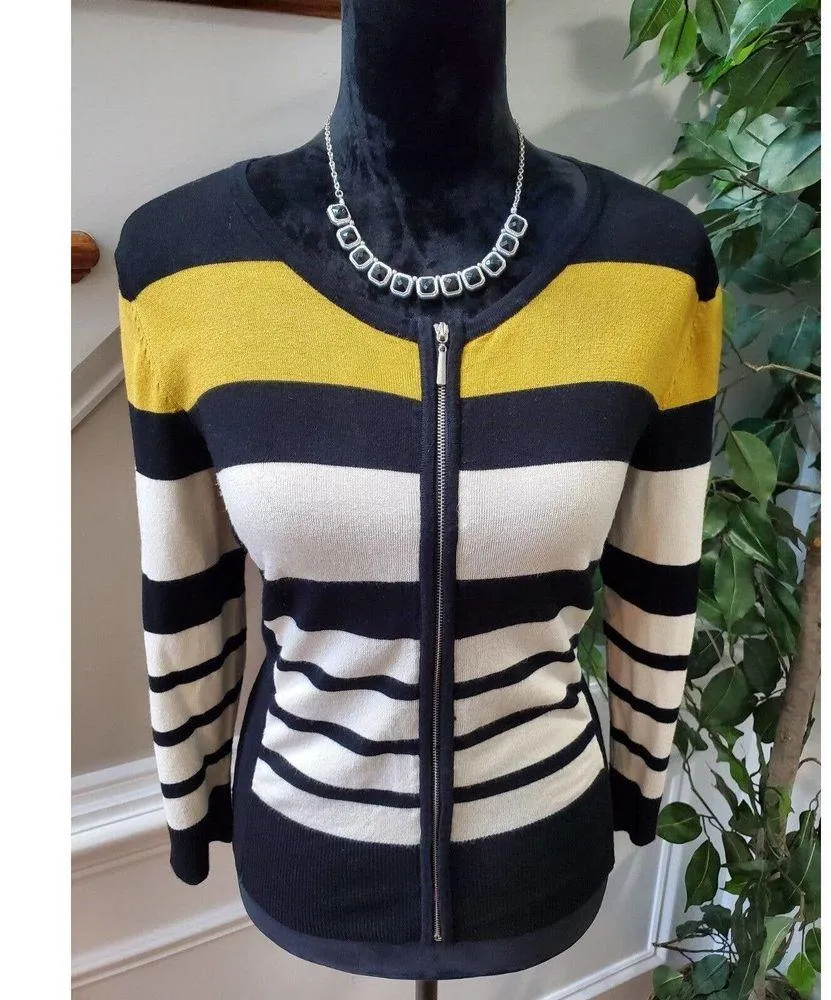 Grace Elements Women's Multicolor Rayon Long Sleeve Full Zip Casual Cardigan PM - Image 2