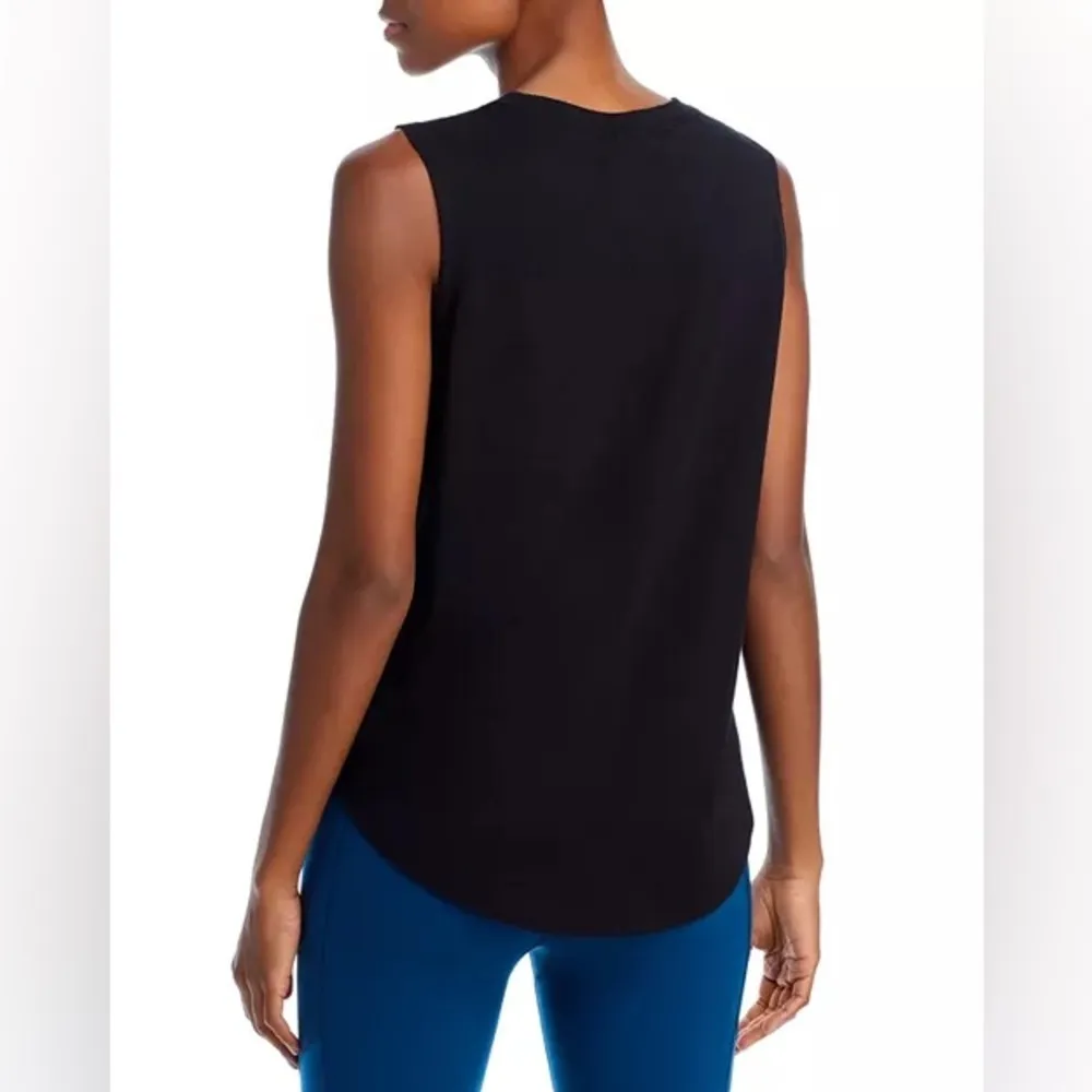 Aqua Athletic High-Low Hem Tank Top Moisture Wicking Relaxed Fit Black M NWT - Image 3