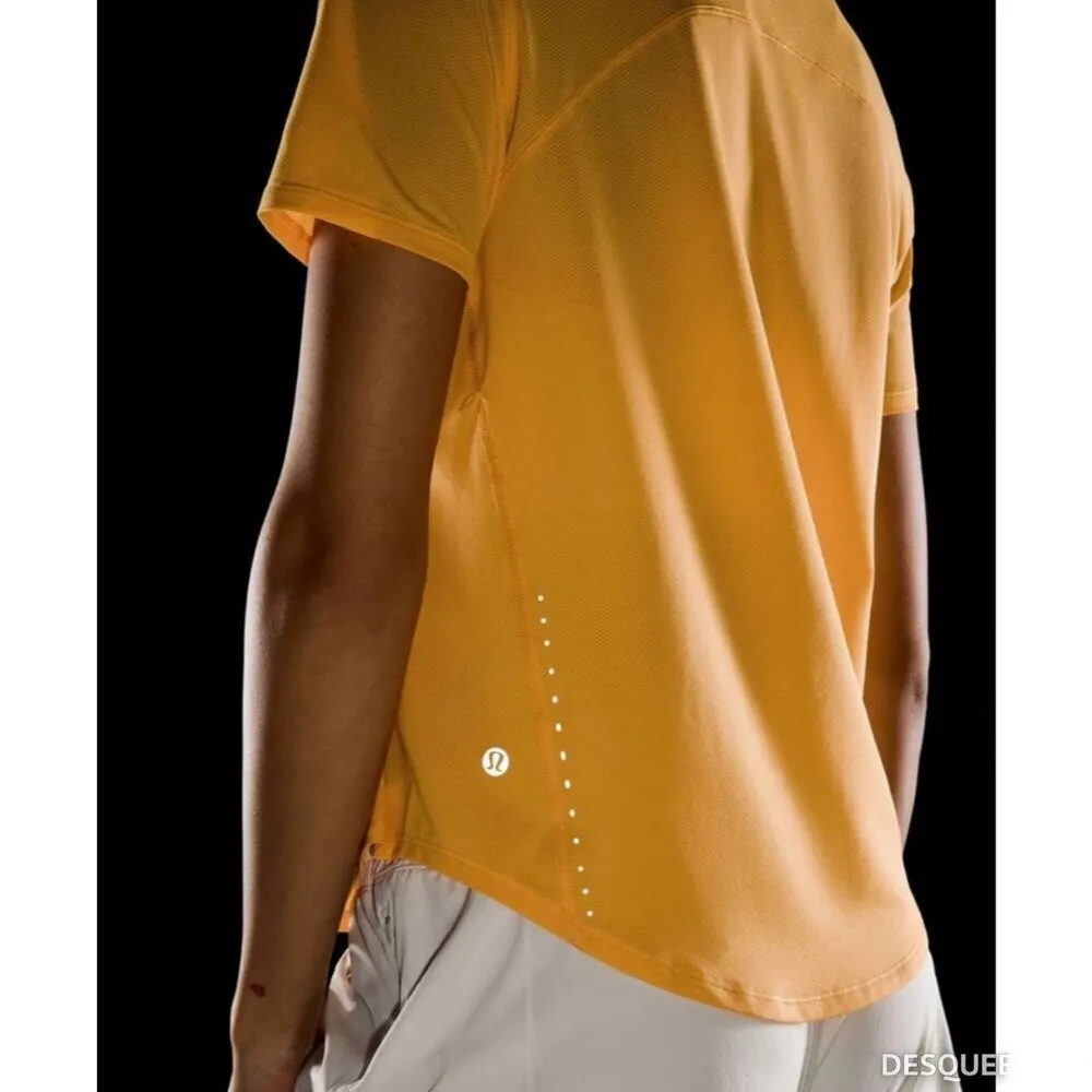 Lululemon High Neck Athletic Running‎ T-Shirt in Orange Mango Dream Gym Size 2 - Image 2