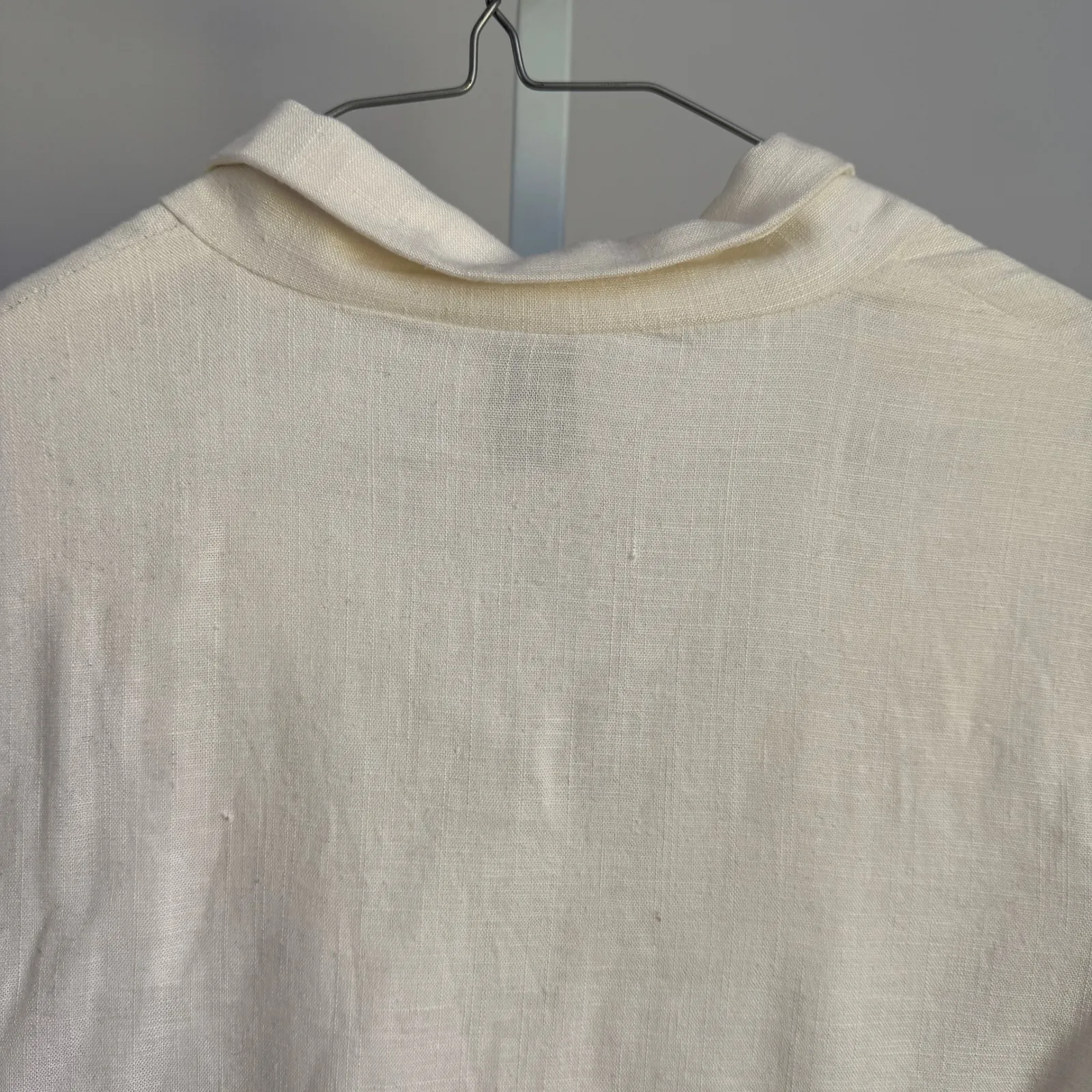 Princess Polly Crop Top Cream Button Down Short Sleeve Collared Shirt‎ - Image 6