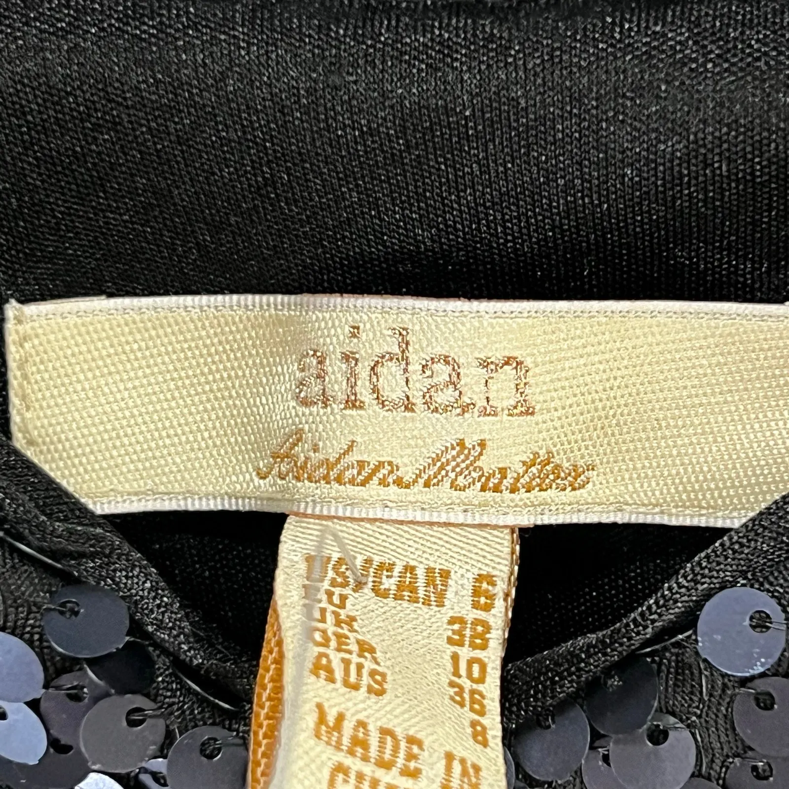 Aidan Mattox Sequined Blouson Gown Womens 6 Blue Black Evening Cocktail Glamour - Image 10