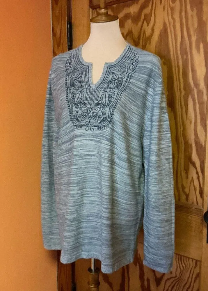 Vintage Y2K embroidered unique tunic sweater - Image 9