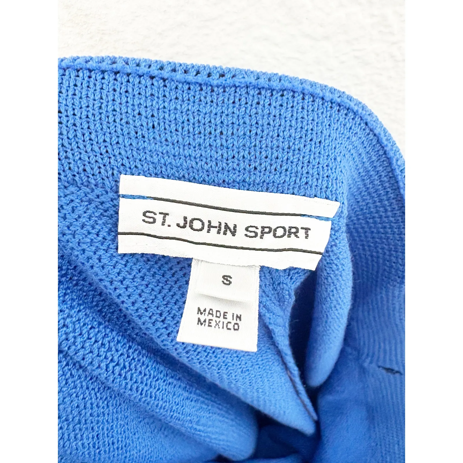St. John Sport Cobalt Blue Santana Knit Wide Leg Pants Size Small Wool Vintage - Image 5