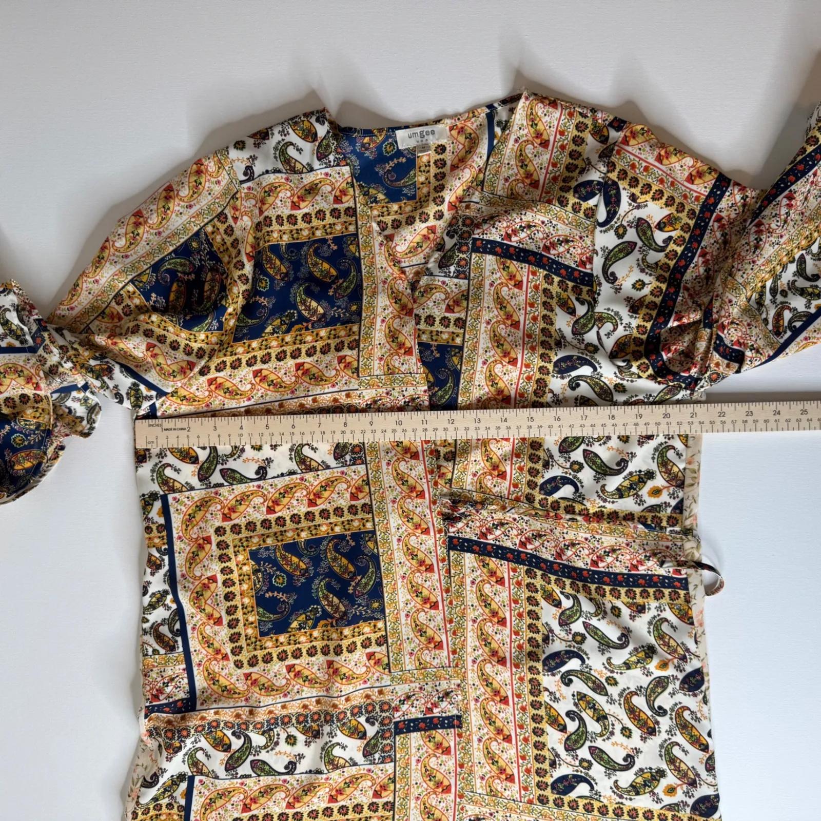 Umgee Womens Paisley Kimono Sz M‎ Open Front Bohemian Duster Cardigan Cover Up - Image 9