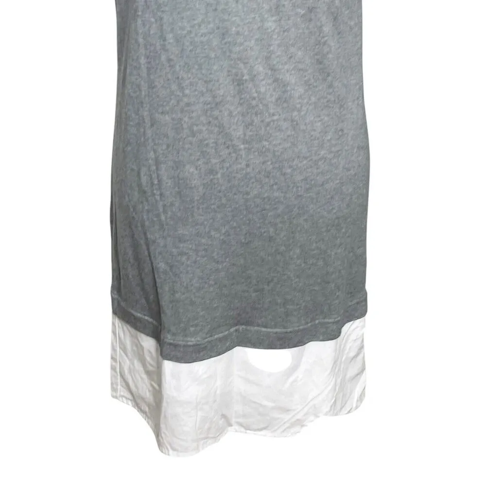 Theory Saydi Classic T Shirt Mini Dress Heather Gray Poplin Women’s Size S Small - Image 3