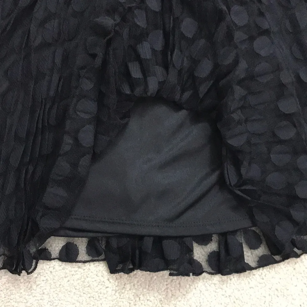 NWT Black Polka Dot Pleated Skirt - Image 3