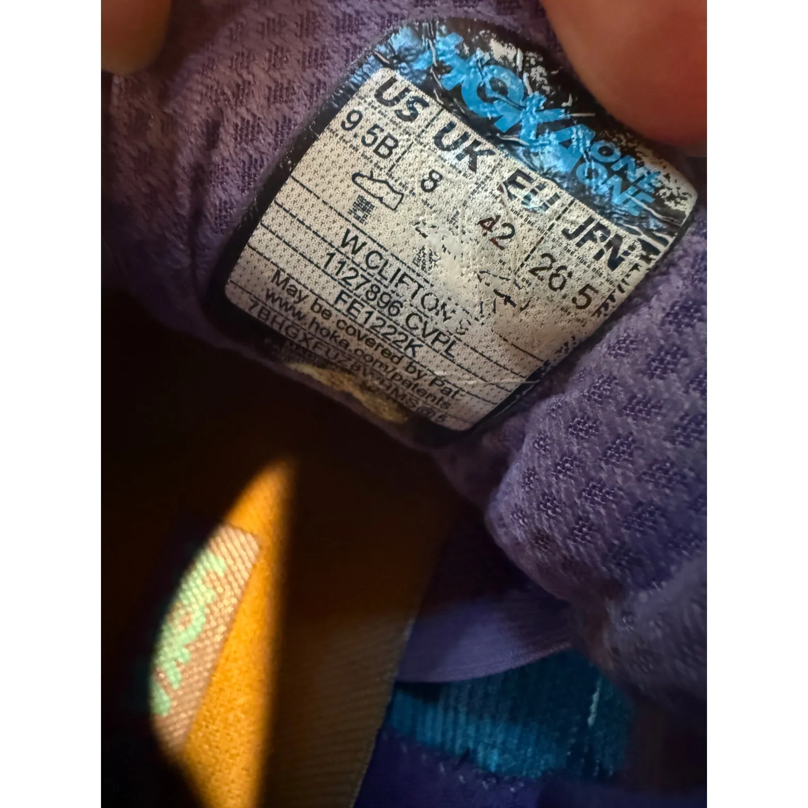 Hoka One One Clifton 9 Sneakers Women Running Shoes Blue Purple Athletic 9.5B Size 9.5 - Image 6