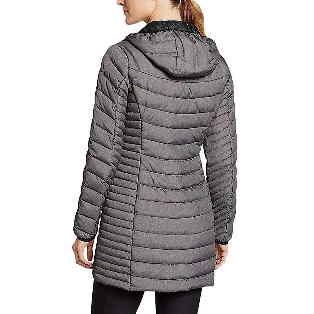 EDDIE BAUER Women's Charcoal Grey Quilted Down Hooded Parka 650 Size XXL - Image 13