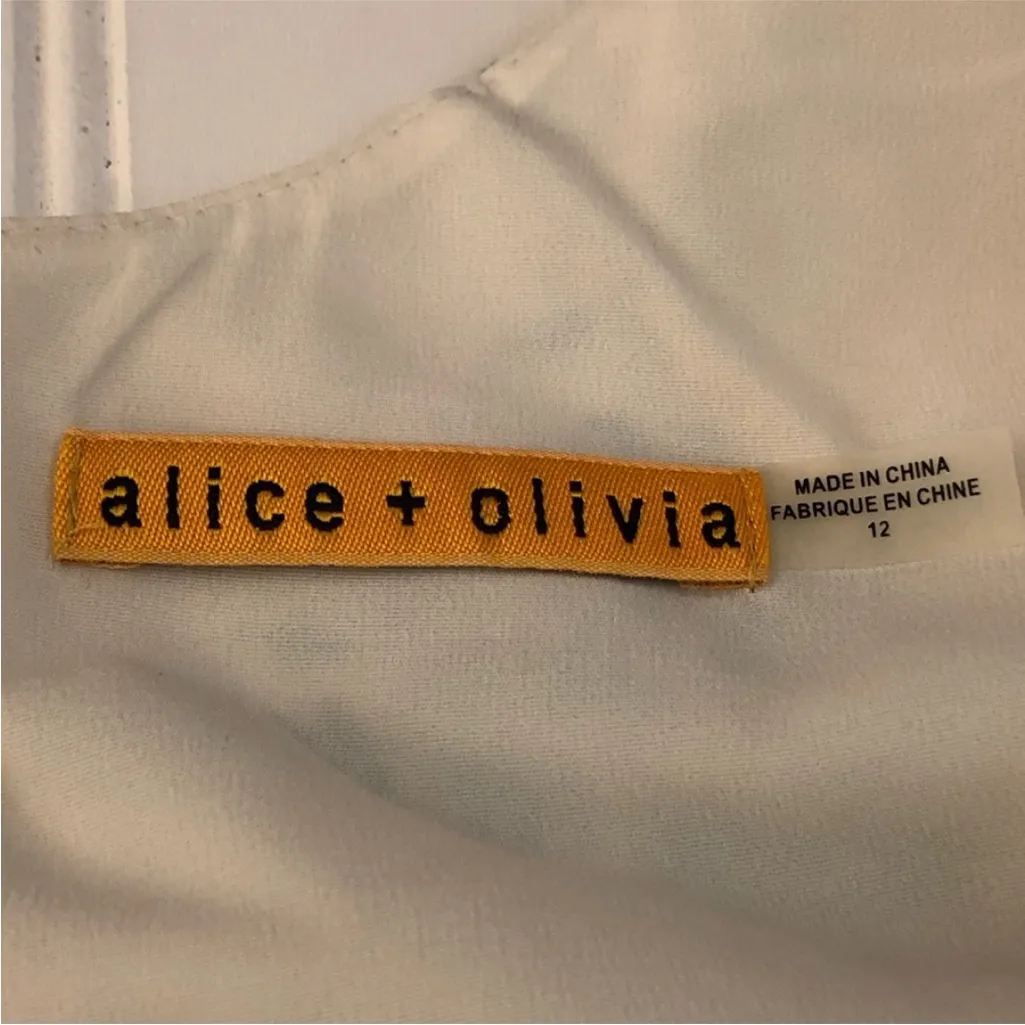 Alice + Olivia Fila Flare Box Pleat Blue Floral Lace Mini Dress - Image 5