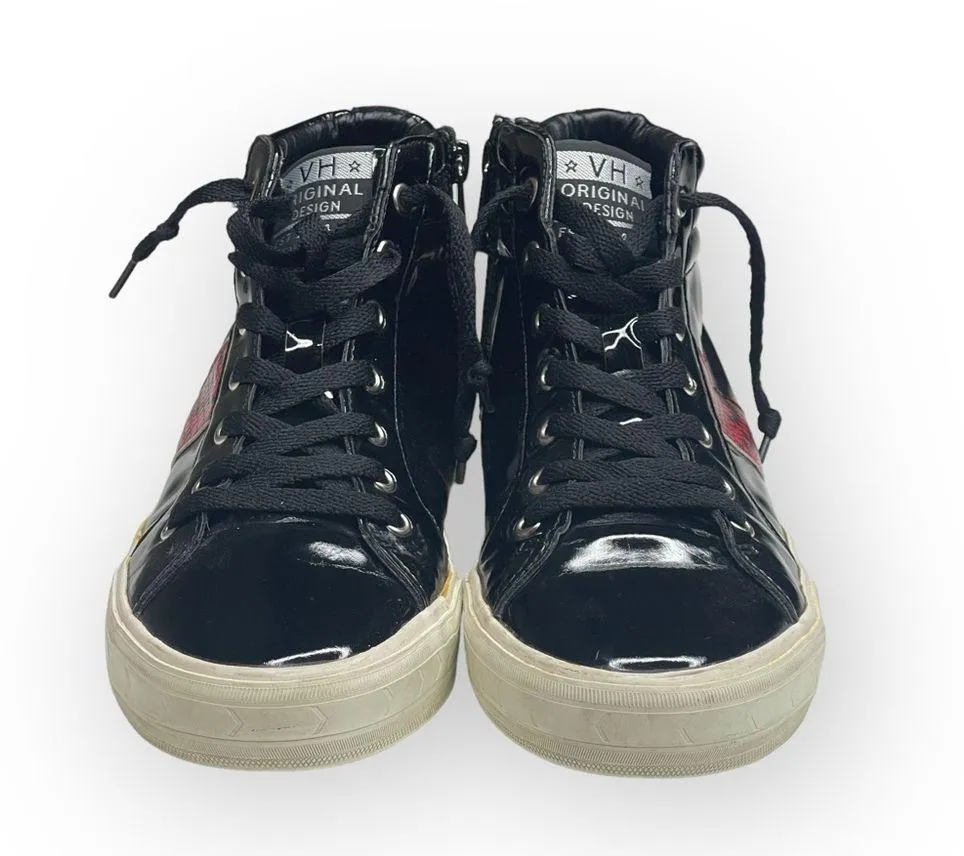 Vintage Havana 𖠌 Snake Eye High Top Sneakers 𖠌 Faux Black Patent 𖠌 Size 6.5M - Image 9