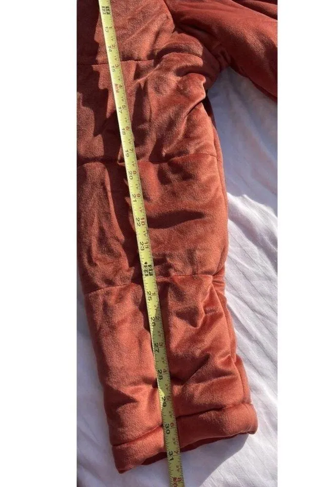 HYFVE Women Copper Orange Bomber Side Zip Lined Cozy Puffer Jacket Sz L - Image 6