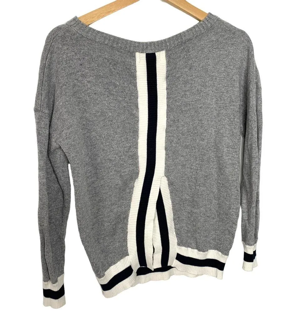 If By Sea Split Back Crew Neck Sweater Gray XS Wool Blend - Image 3