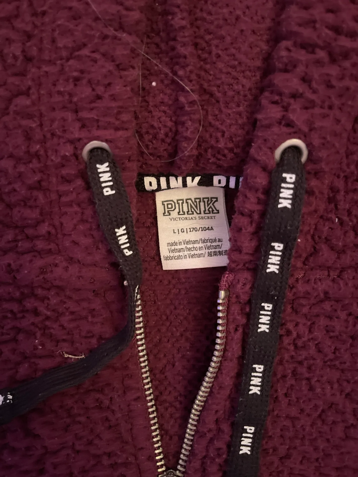 Pink Sherpa Quarter Zip Hoodie - Image 3