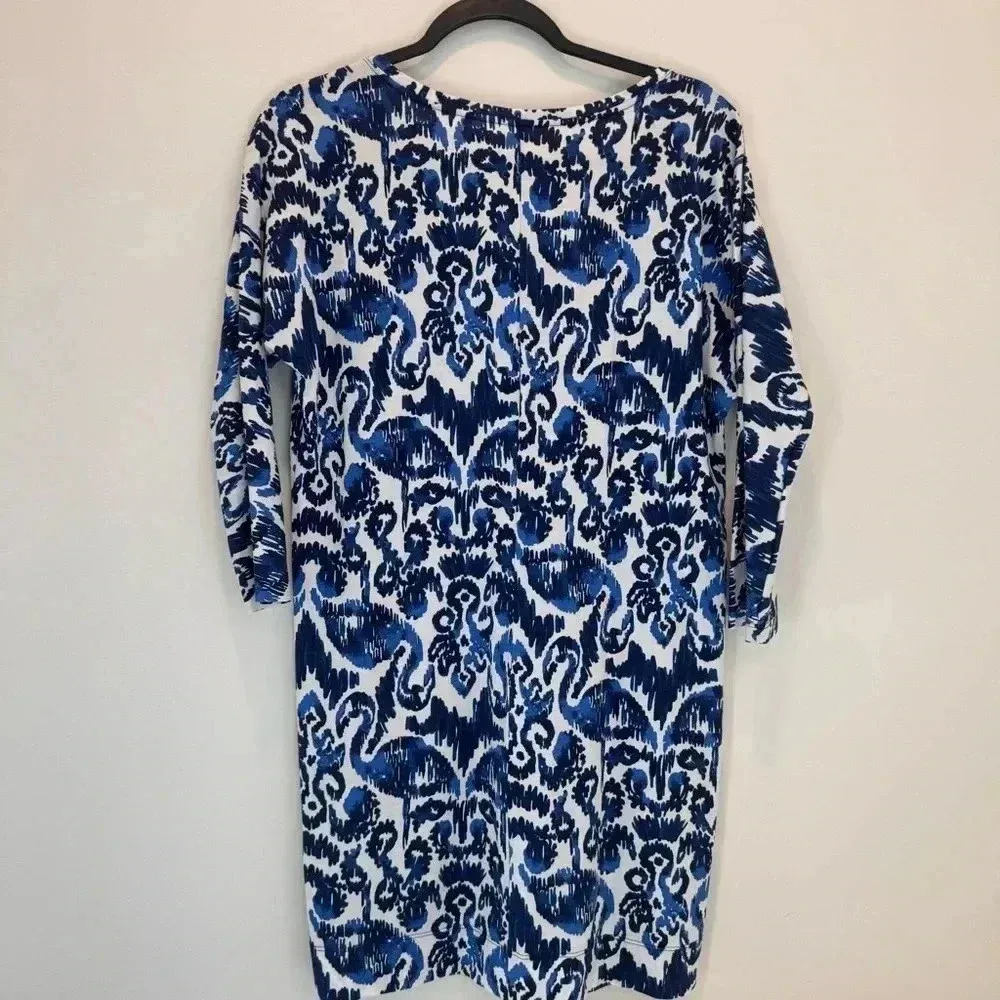 Lilly Pulitzer Womens Blue White Beach Bathers Flamingo Cori Dress Size Xs - Image 7