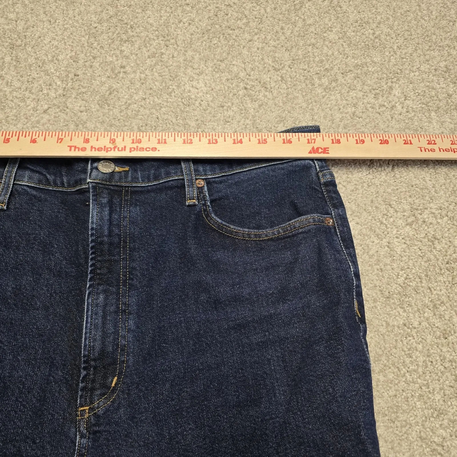 AGOLDE High Rise Stovepipe Jeans‎ Size 33 Soft Stretch Dark Wash Organic Cotton - Image 7