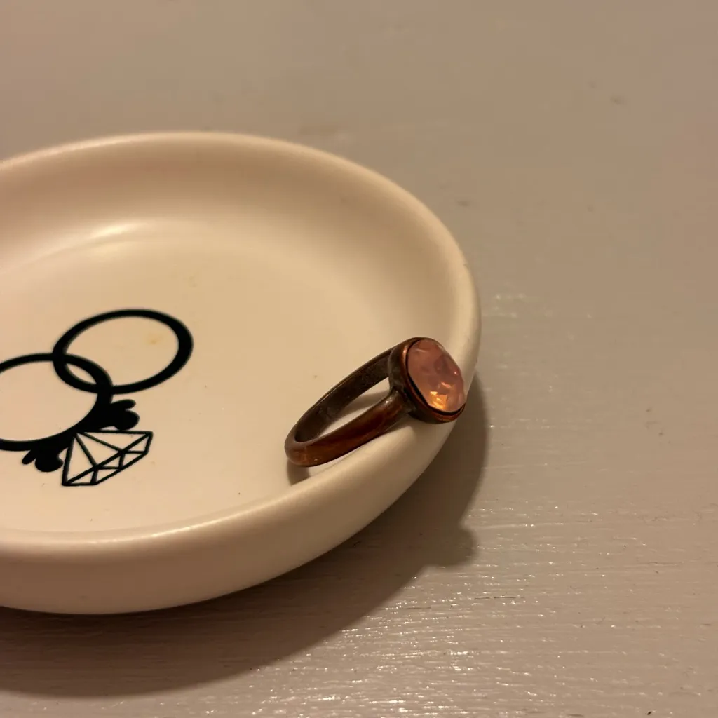 Customade Pink Gemstone Copper Ring Orange - Image 4