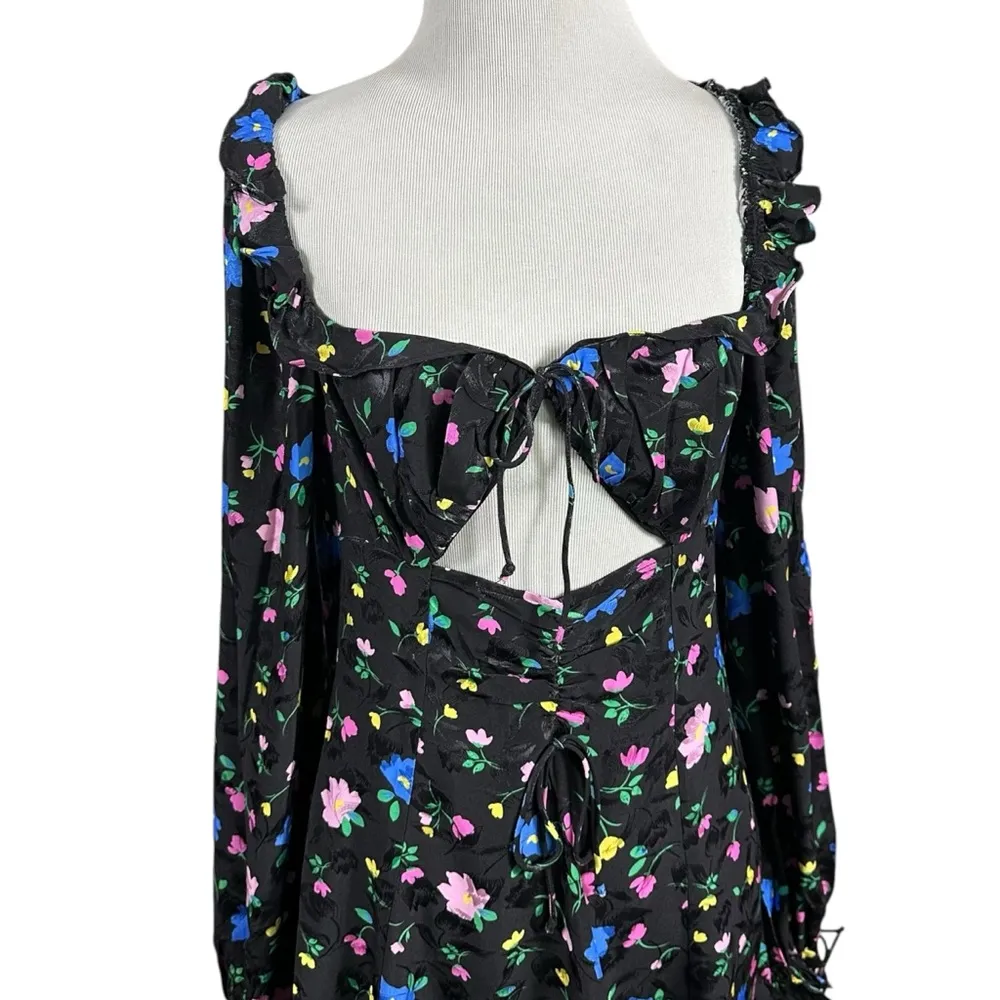 For Love And Lemons Lexy Long Sleeve Mini Dress Black Medium Ruffle Coquette NWT - Image 9