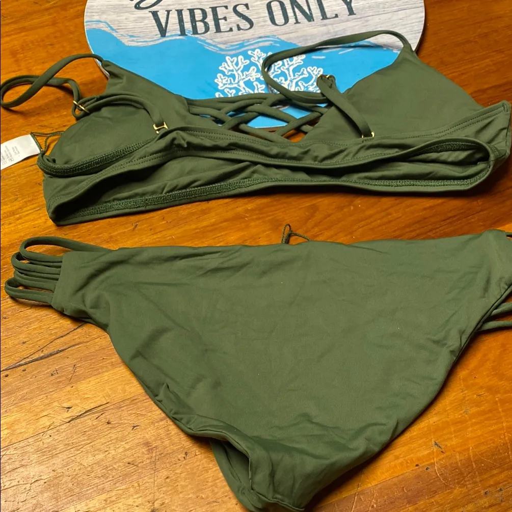 L*Space Forest Green Bikini with Strap Details - Image 2