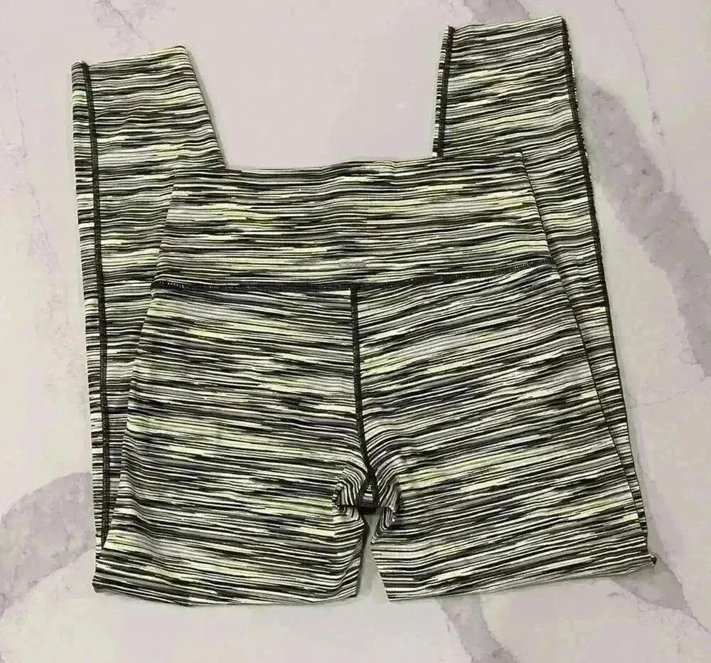 Aerie Chill Play Move High Rise Activewear Leggings Neon/Black Womens Size Large - Image 5