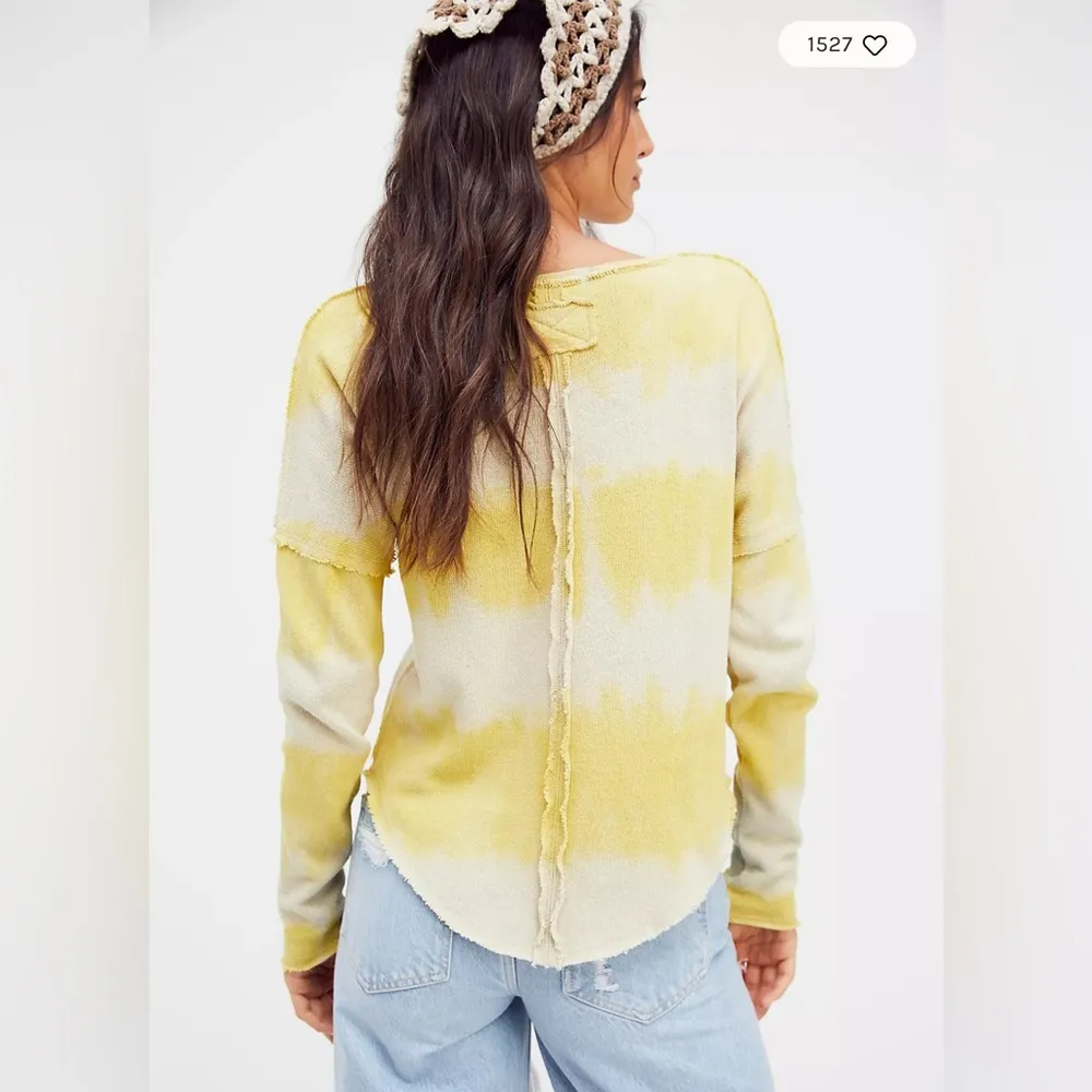 We The Free Yellow and Cream Long Sleeve Top Size XS - Image 6