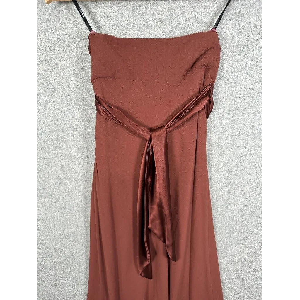 NWT Vintage 90s Y2K Nicole Miller Womens Dress Size 8 Silk Brown Prom Cocktail - Image 13