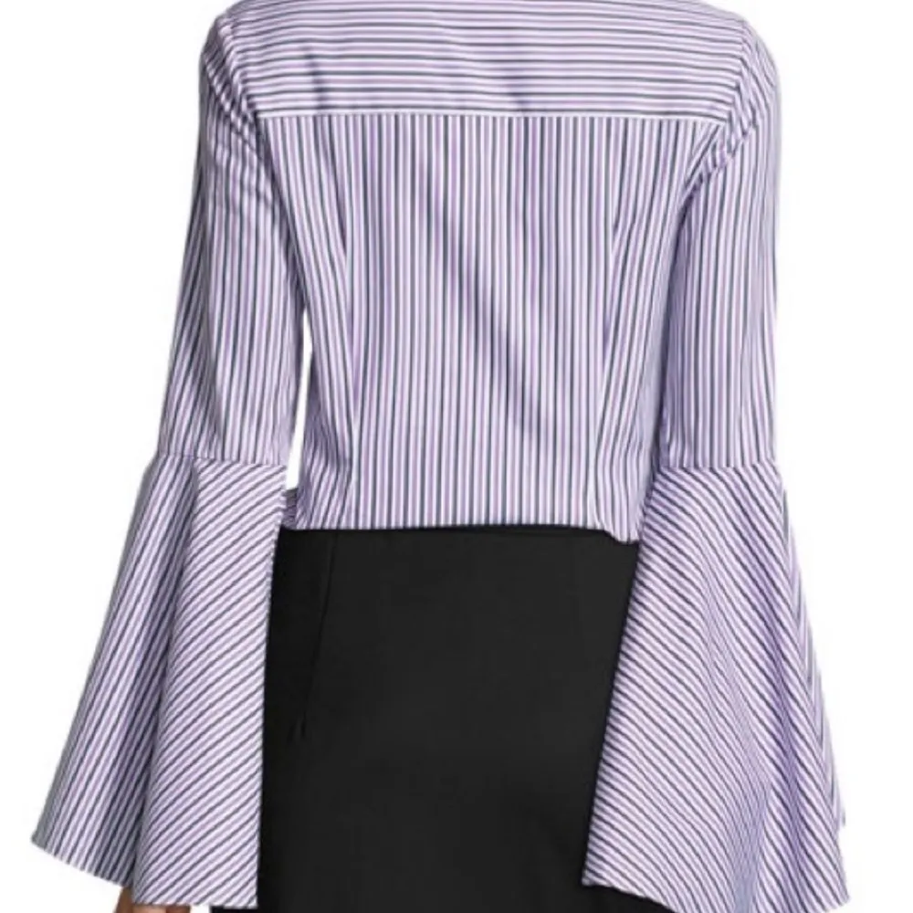Milly Michelle Bell Sleeve Striped Shirting Button Down - Image 2