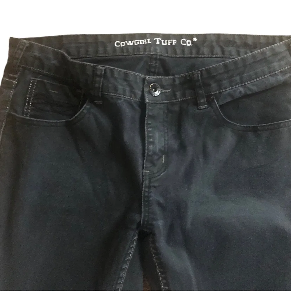 COWGIRL TUFF Blackout Black Bootcut Western Rodeo Jeans 33X32 Stretch #JBLKOT - Image 5