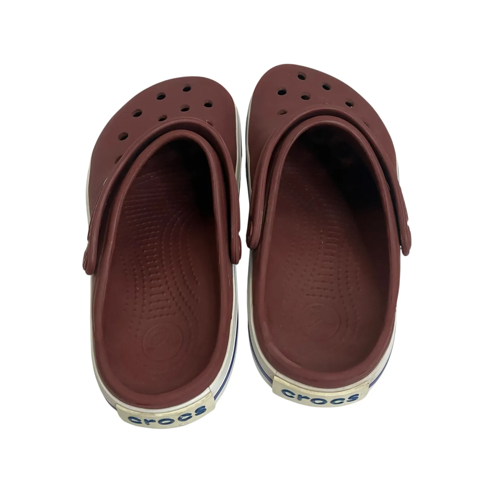 Crocs Crocband Burgundy White and Blue Clog Size Unisex Women 6 Men 4 - Image 4