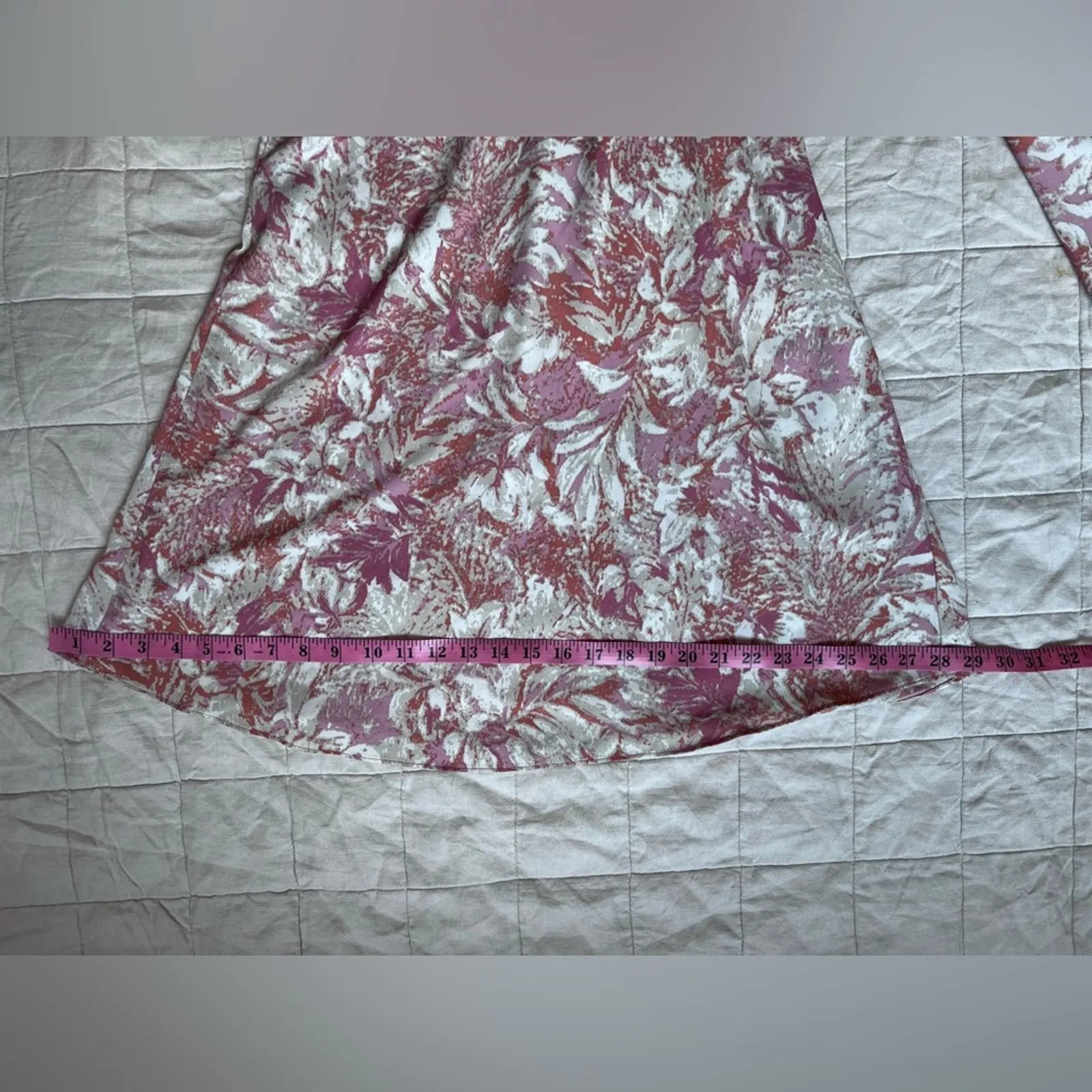 Aakaa Pink Orange Cream Floral High Rise Flowy Wide Leg Palazzo Pants - Small - Image 9