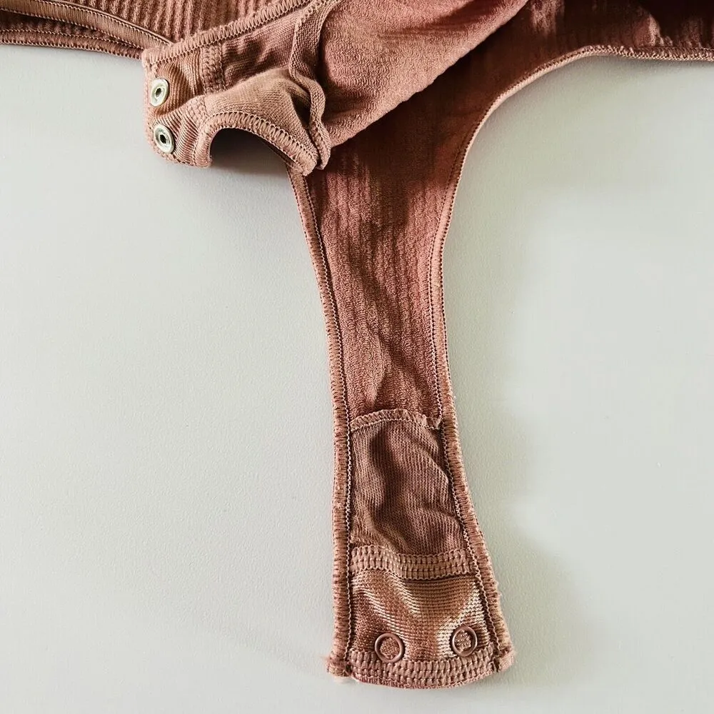 SKIMS Rose Clay Stretch Rib Scoop Neck Tank Bodysuit - S/M - Image 5