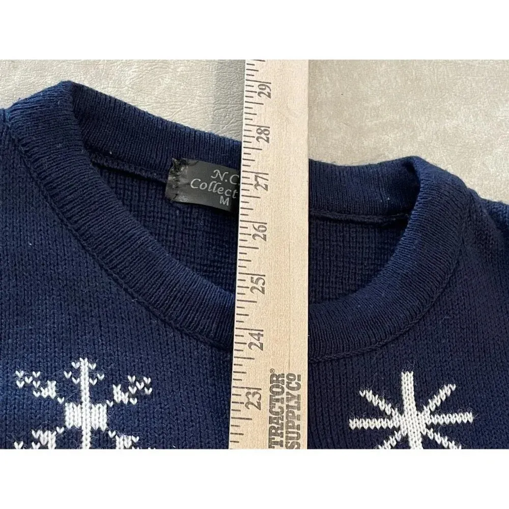 N.C.‎ Collection Ugly Merry Christmas Holiday Sweater Santa Reindeer Medium Knit Red - Image 5