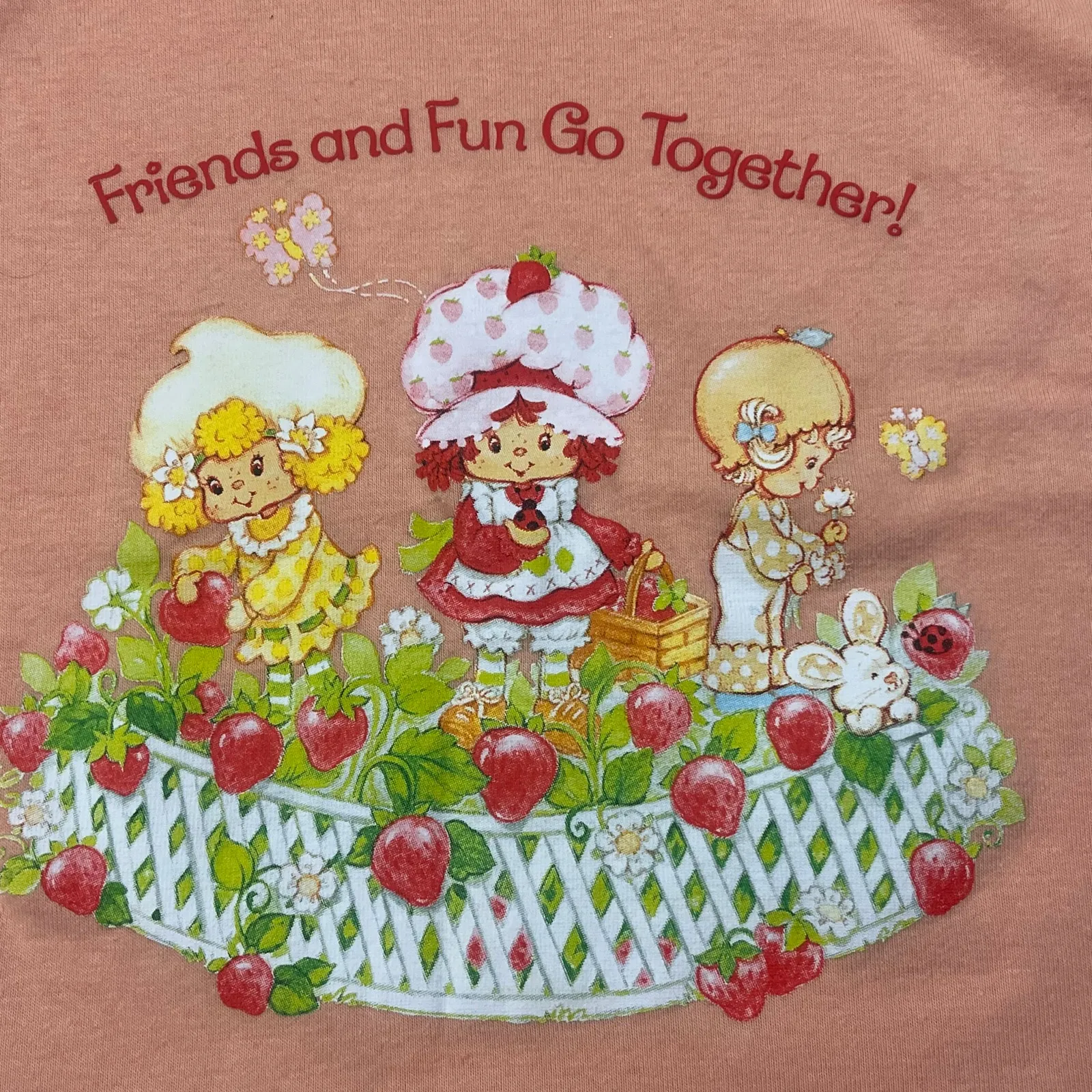 Strawberry Shortcake Y2K Cropped Tank Top XXL Cute Graphic Vintage Style Pink - Image 2