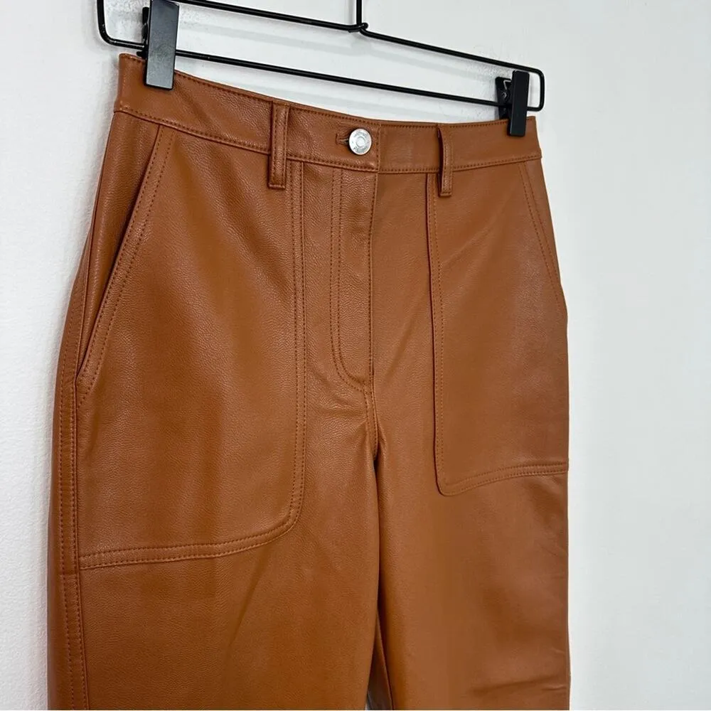 Aritzia Wilfred Free Lucy Pant Camel Vegan Leather Size 2 Neutral Capsule - Image 4