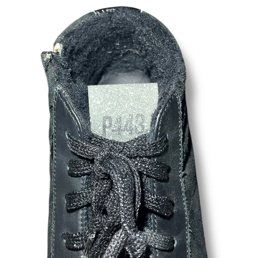 P448 Skate Boster‎ Black Leopard Print Suede FurLined High Top Sneakers 39 - Image 7