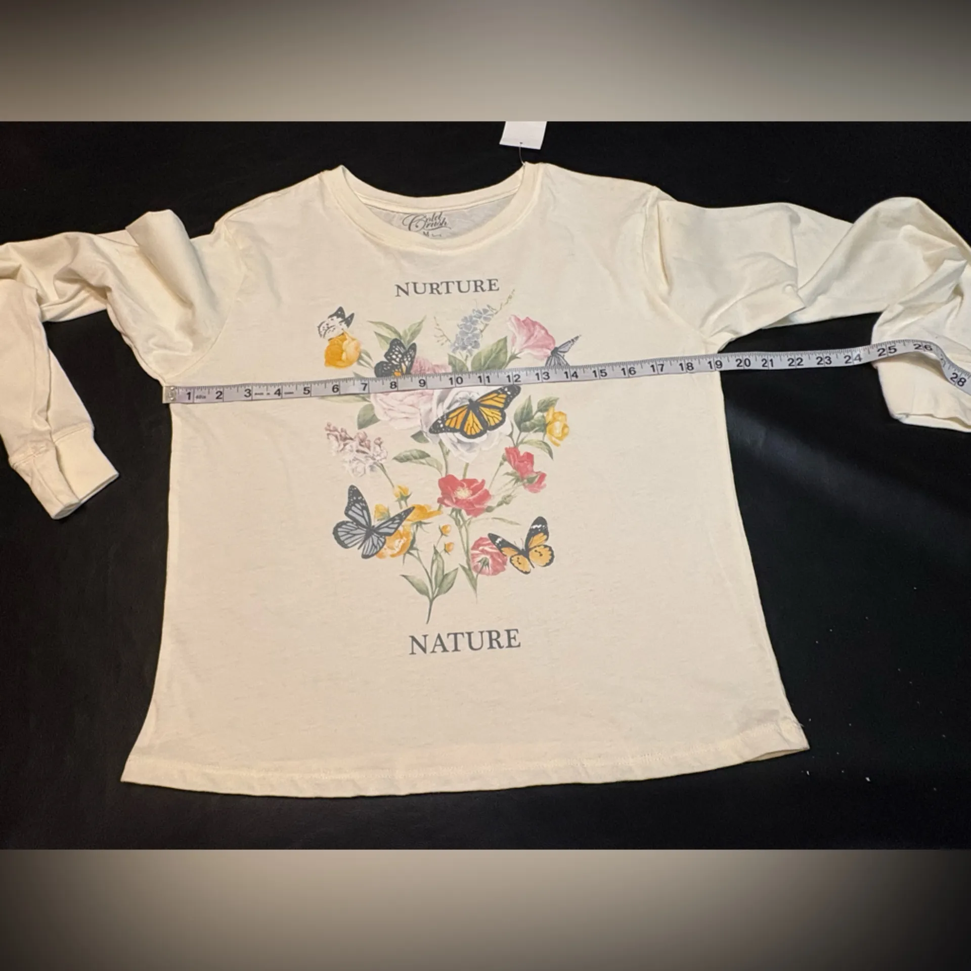 Cold Crush Juniors Size M Nurture Nature Butterfly Graphic Long Sleeve T-Shirt - Image 7