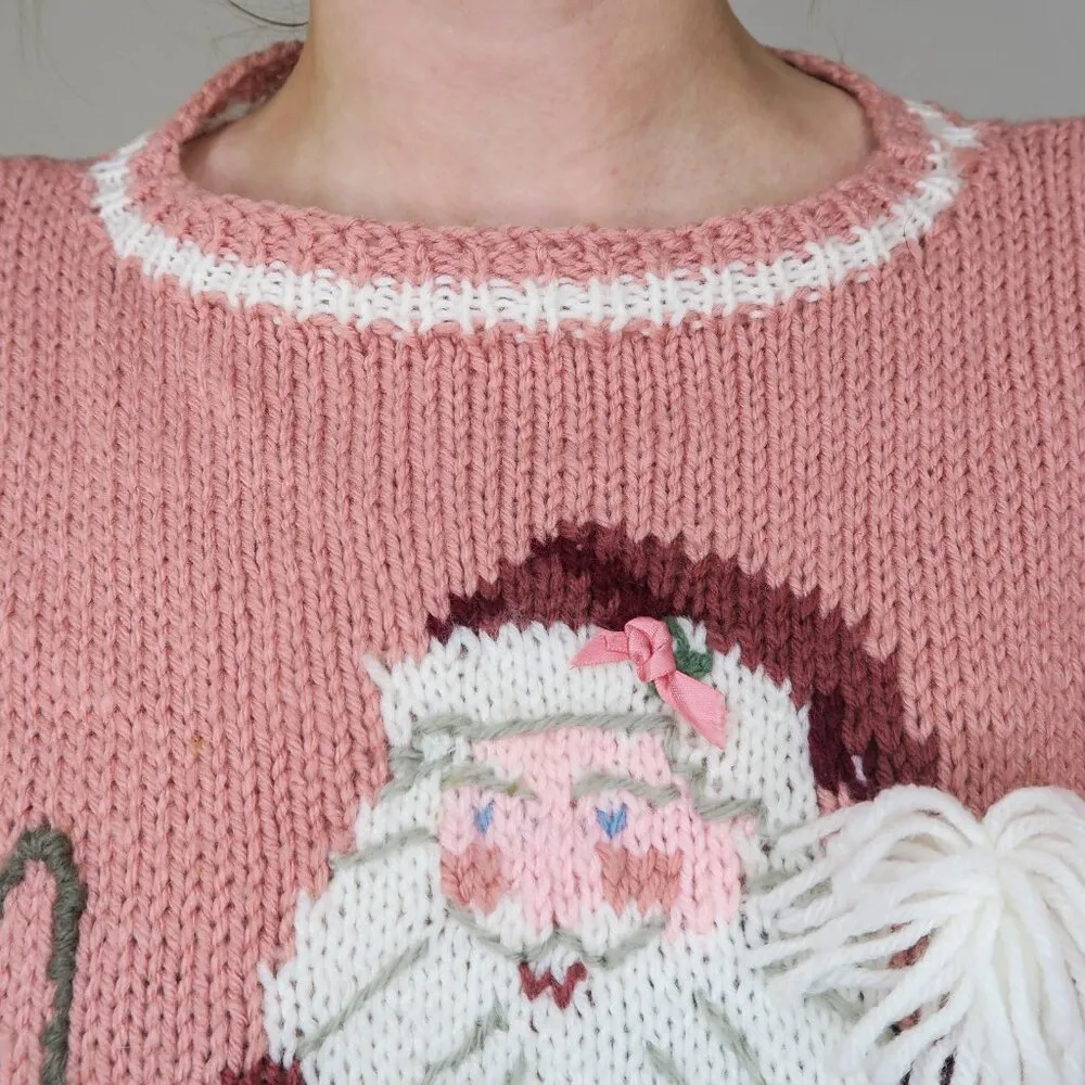 Vintage 90s Pink Santa Claus Sweater - Image 4