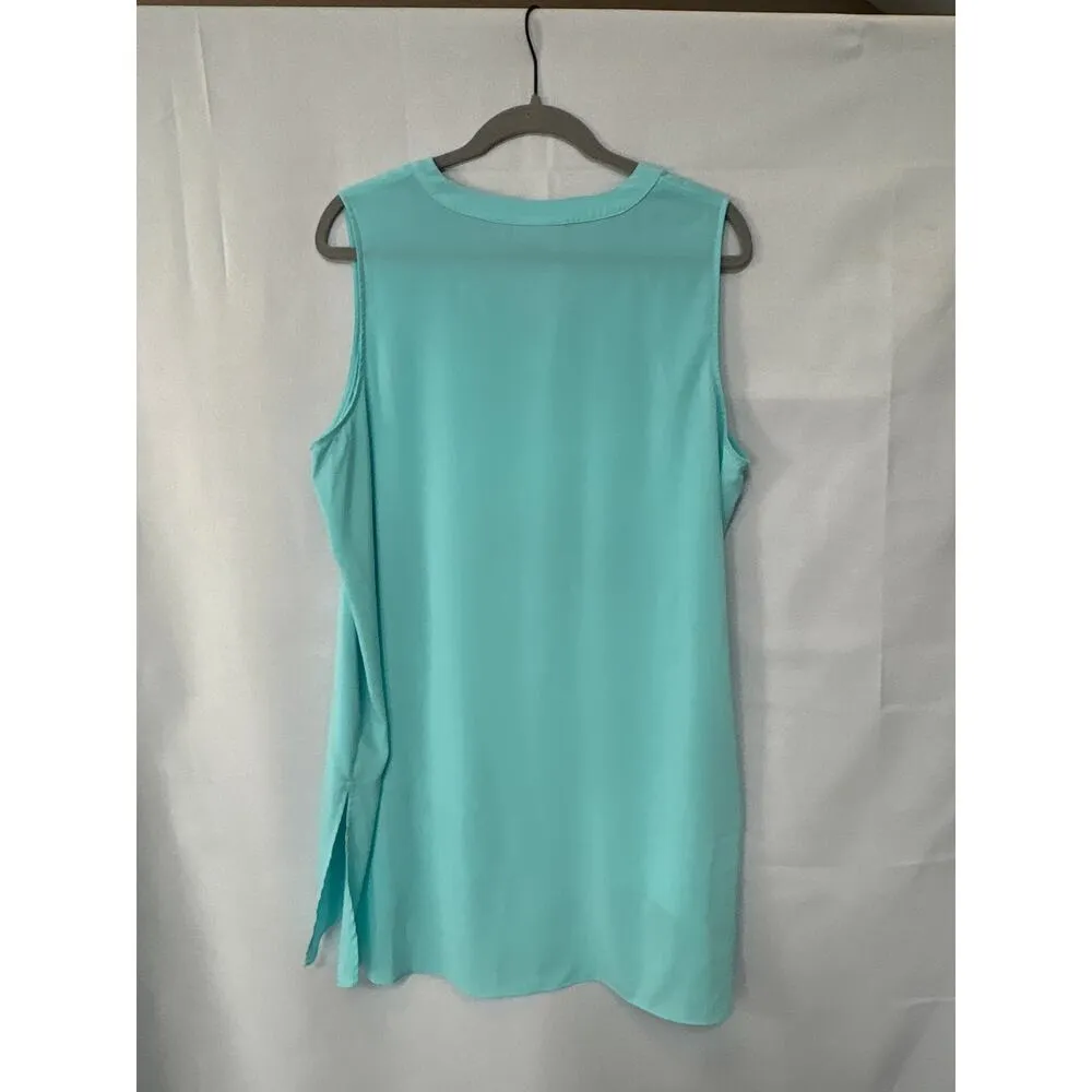Woman’s Susan Graver Size 16 Teal Tank Blouse. - Image 3