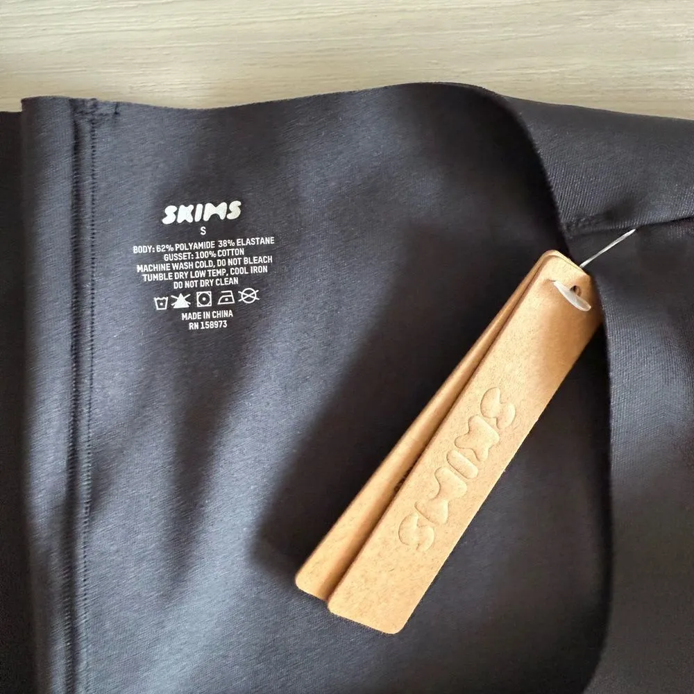 SKIMS Square Neck Midi Dress Black Small NWT - Image 6