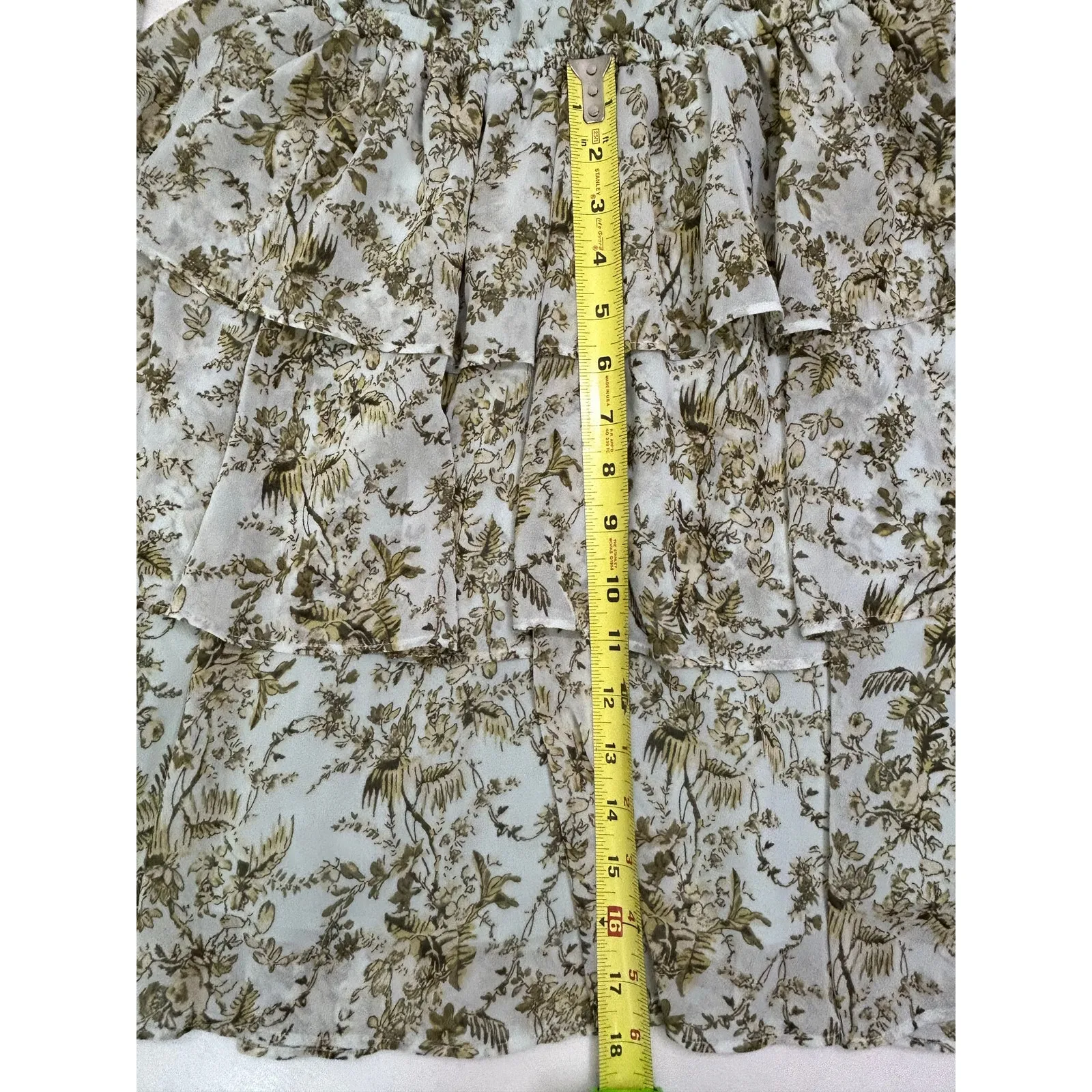 Chelsea28 Tiered Ruffle Long Sleeve Chiffon Dress in Green. Size XS. NWOT - Image 4