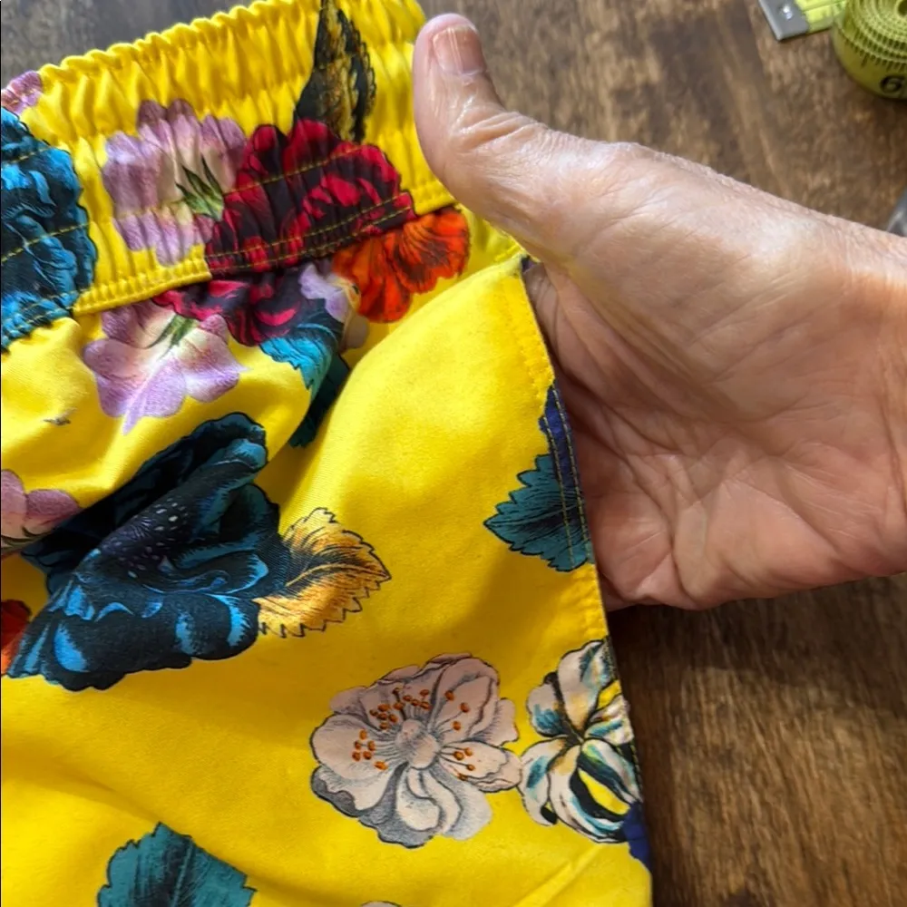 ASOS Yellow Tropical Print Shorts Size 2X - Image 3