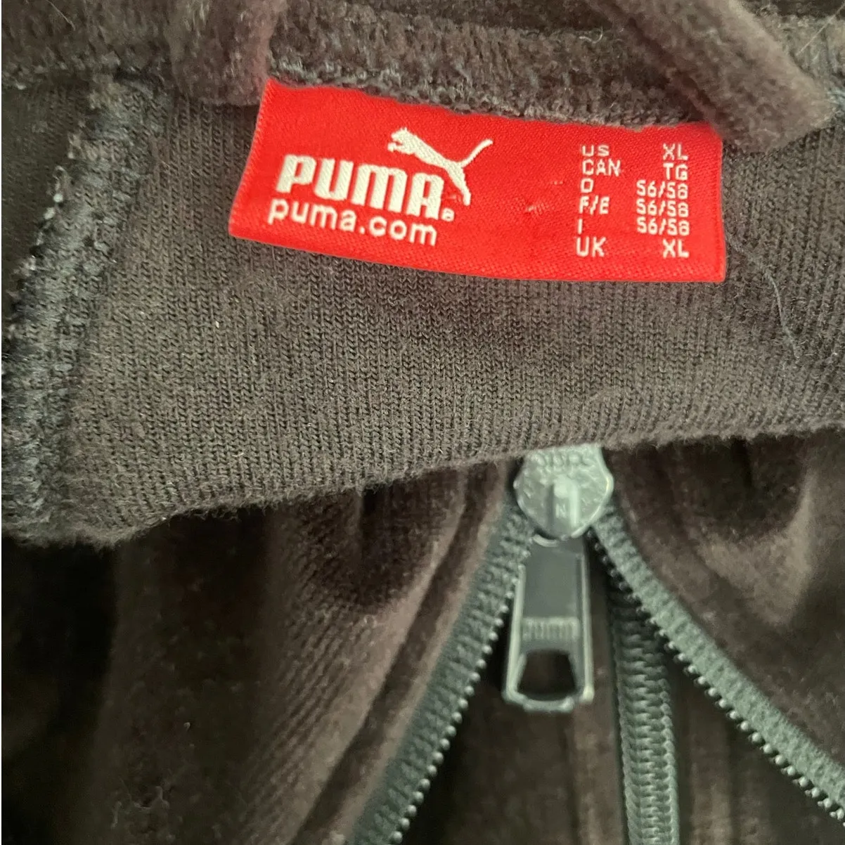 VTG Y2K Puma Mens Tracksuit Jacket XL Brown‎ Velour Casual Hip Hop Leisure Retro - Image 2