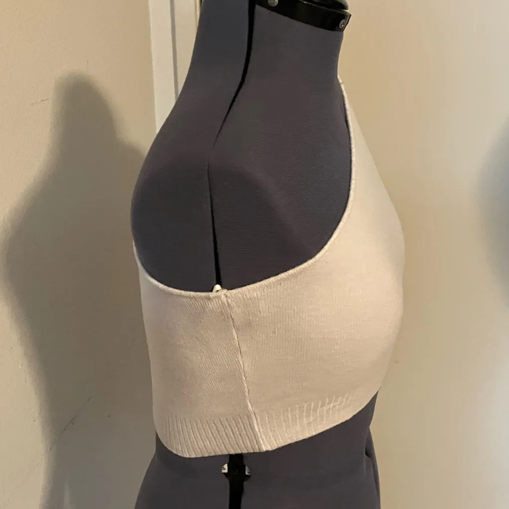 Aster Women's Small White Crop Top Long Sleeve One Shoulder New - Image 4