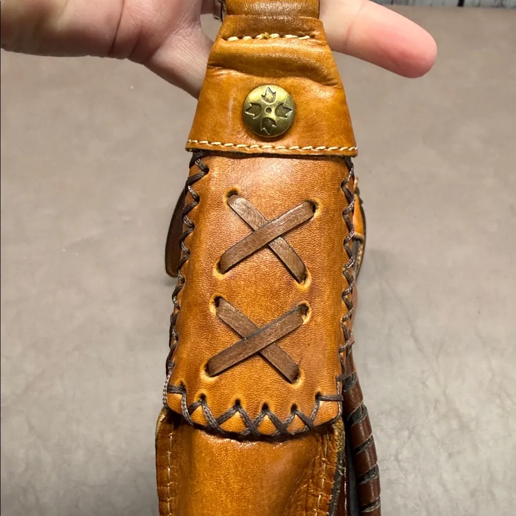 Patricia Nash Camila Double Zip Burnished Tooled Leather Crossbody Bag Purse - Image 15